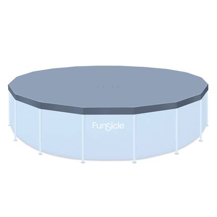 Front. Funsicle - Funsicle 20ft Round Above Ground Frame Pool Debris Cover, Accessory Only, Gray.