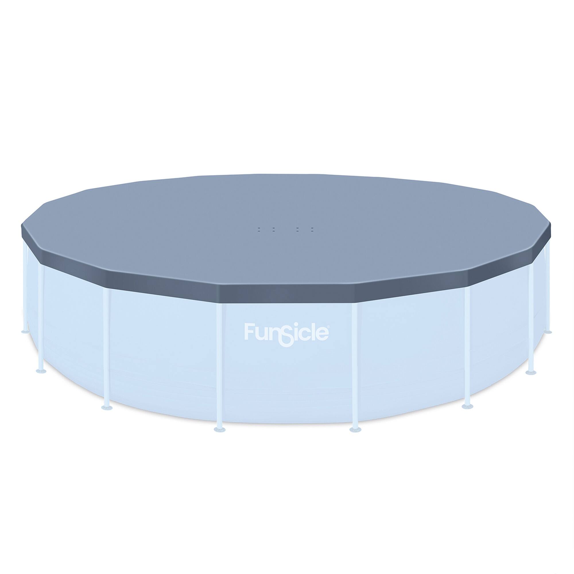 Front. Funsicle - Funsicle 20ft Round Above Ground Frame Pool Debris Cover, Accessory Only, Gray.