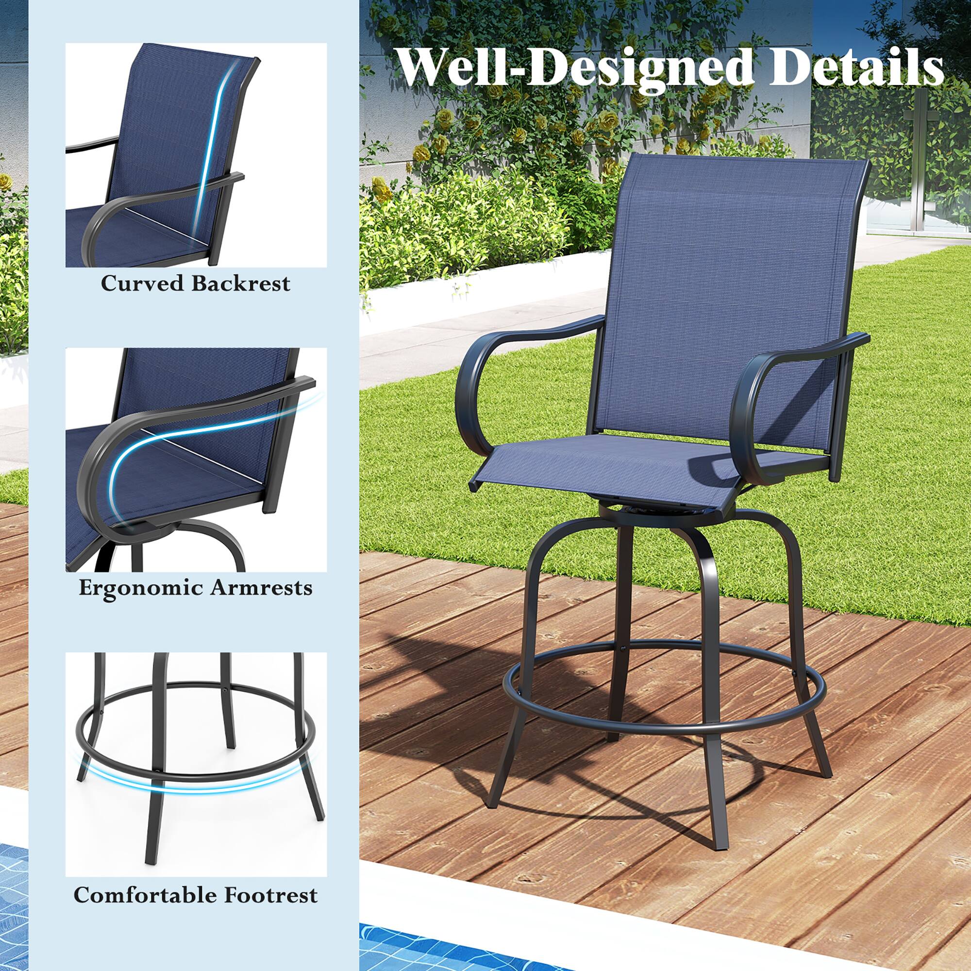 Well-Designed Details

- Curved Backrest
- Ergonomic Armrests
- Comfortable Footrest