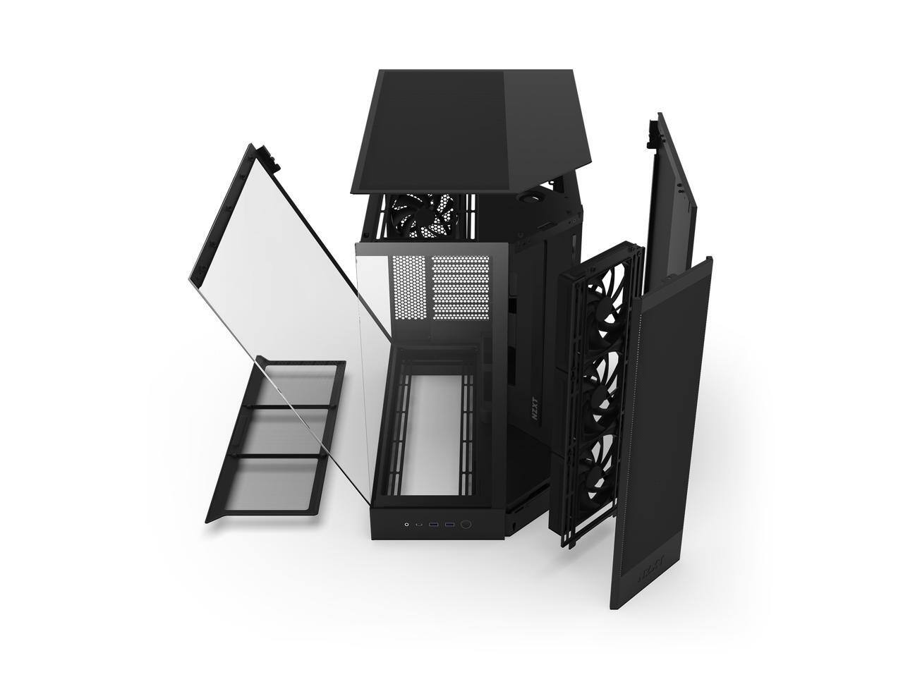 Alt View 10. NZXT - NZXT H9 Flow (2025) CM-H92FB-01 Large Dual-Chamber ATX Mid-Tower - Black - Black.