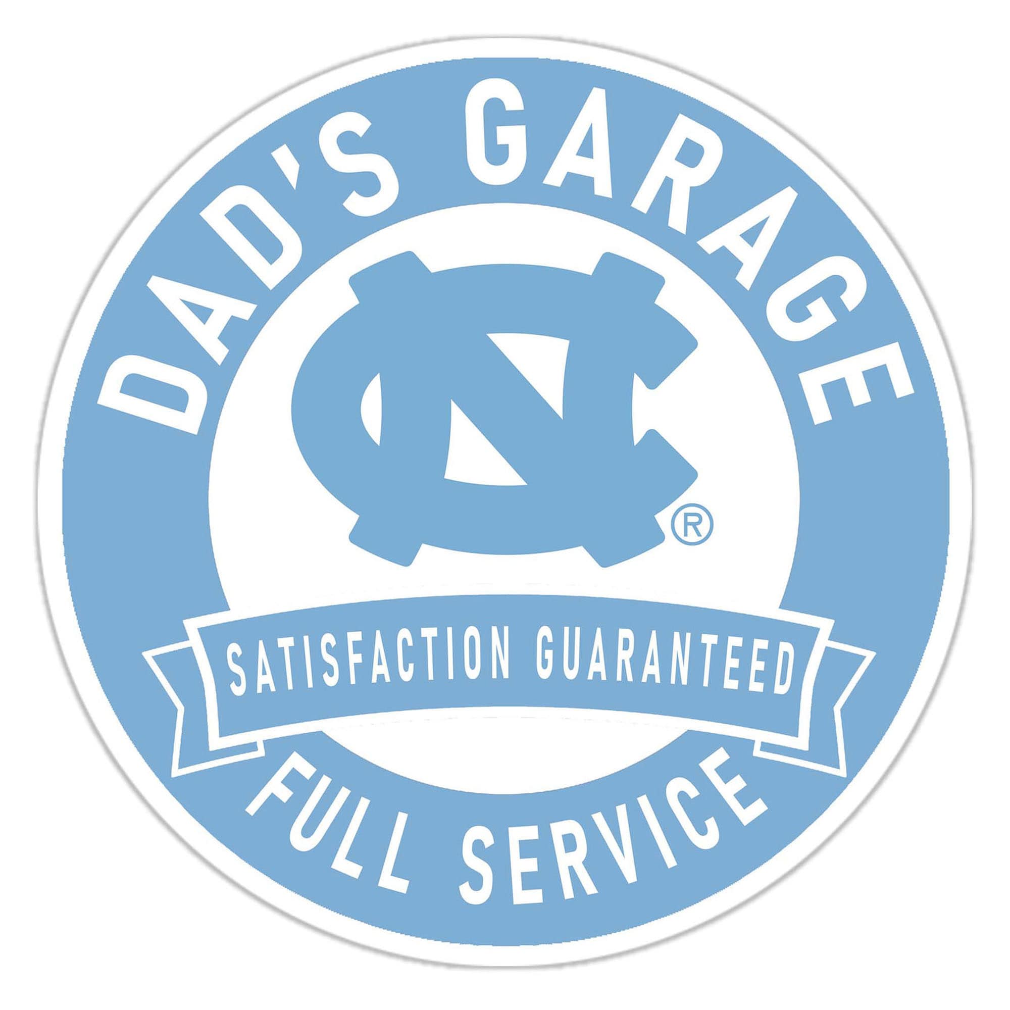 North Carolina Tar Heels 16" Dad's Garage Wood Sign