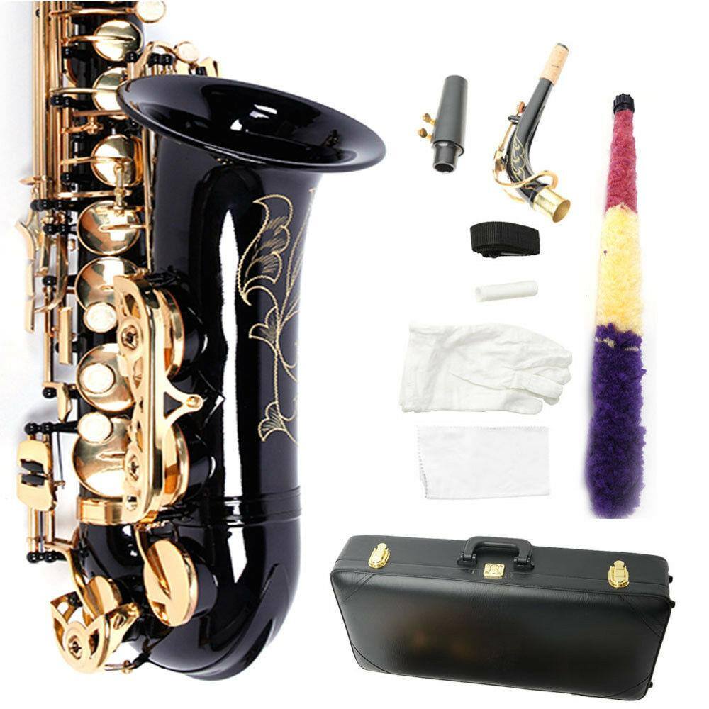 Front. Winado - New Brass Eb Alto Saxophone Black Sax w/ Other Accessories.