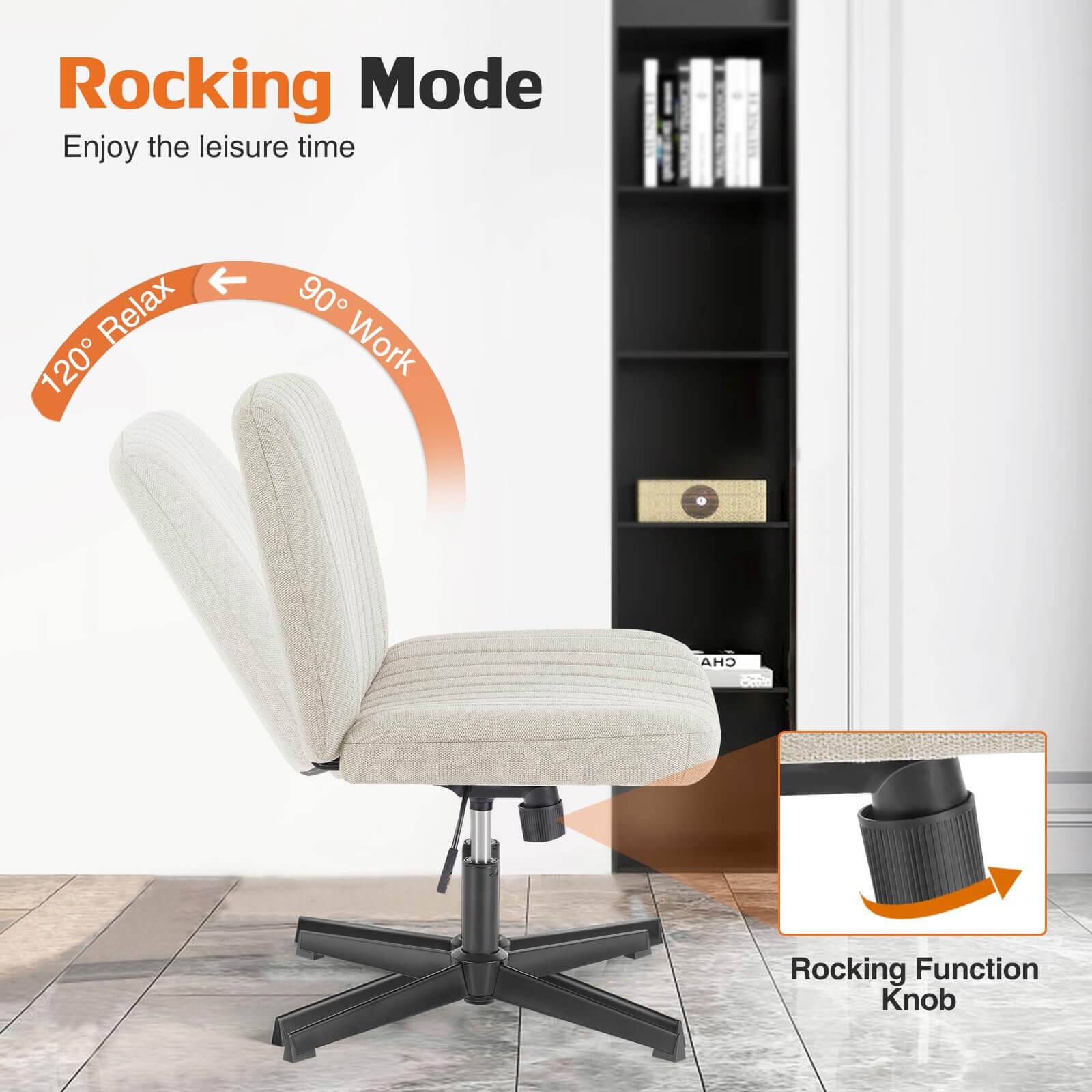 Rocking Mode  
Enjoy the leisure time  

120° Relax  
90° Work  

Rocking Function Knob
