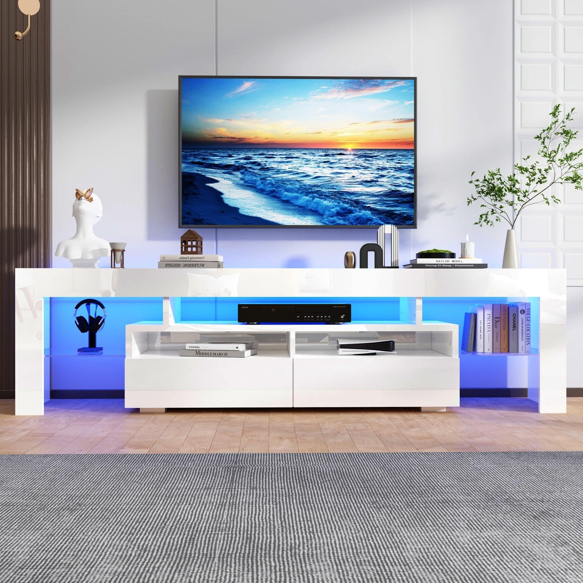 Espafurni 63in High Gloss TV Stand for 65/70