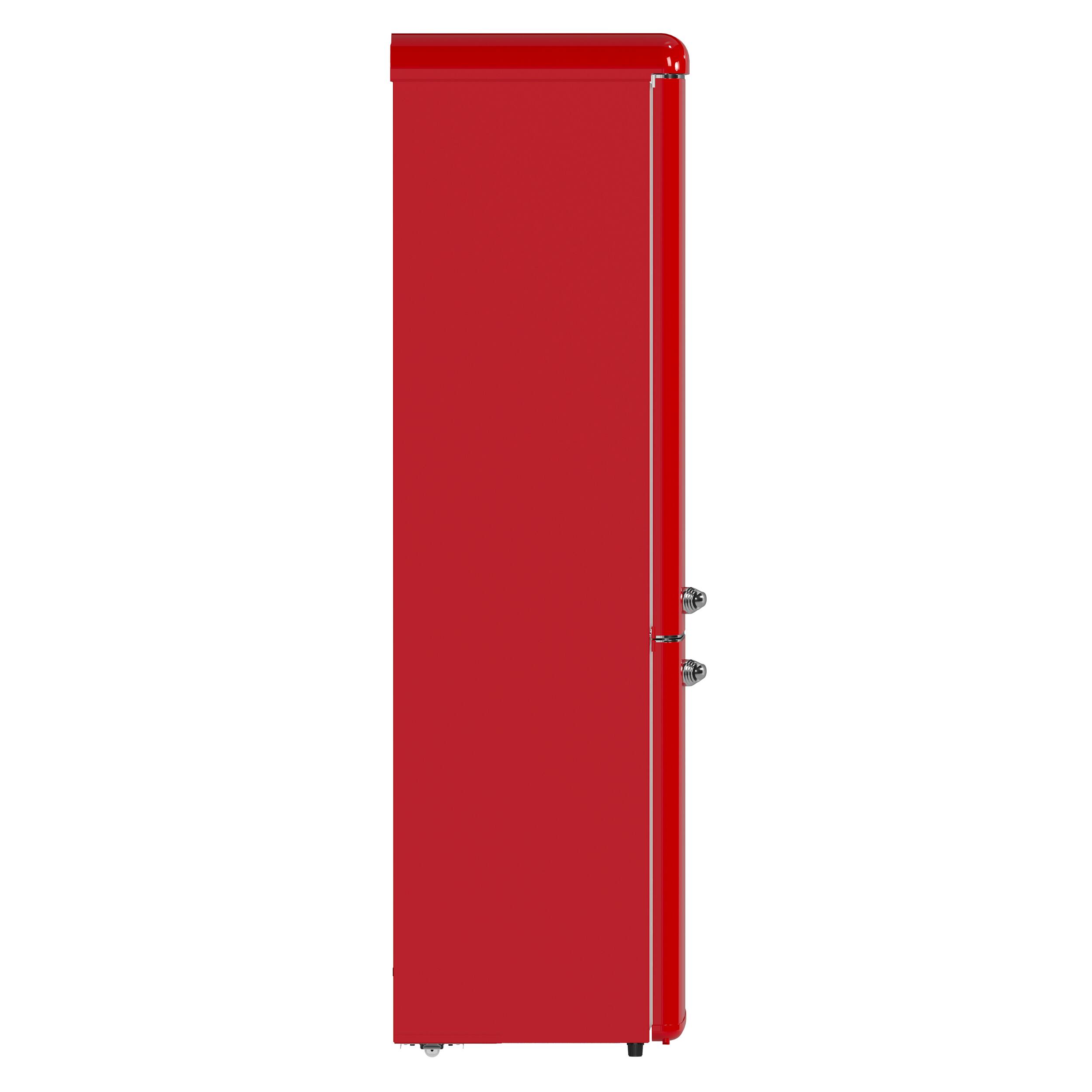 Left. Forno Appliances - Storico 9 Cu. Ft. Retro Compact Refrigerator with Bottom-Freezer - Red.