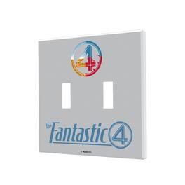 Keyscaper - Marvel Badge Hidden-Screw Light Switch Plate - Double Toggle - Fantastic Four