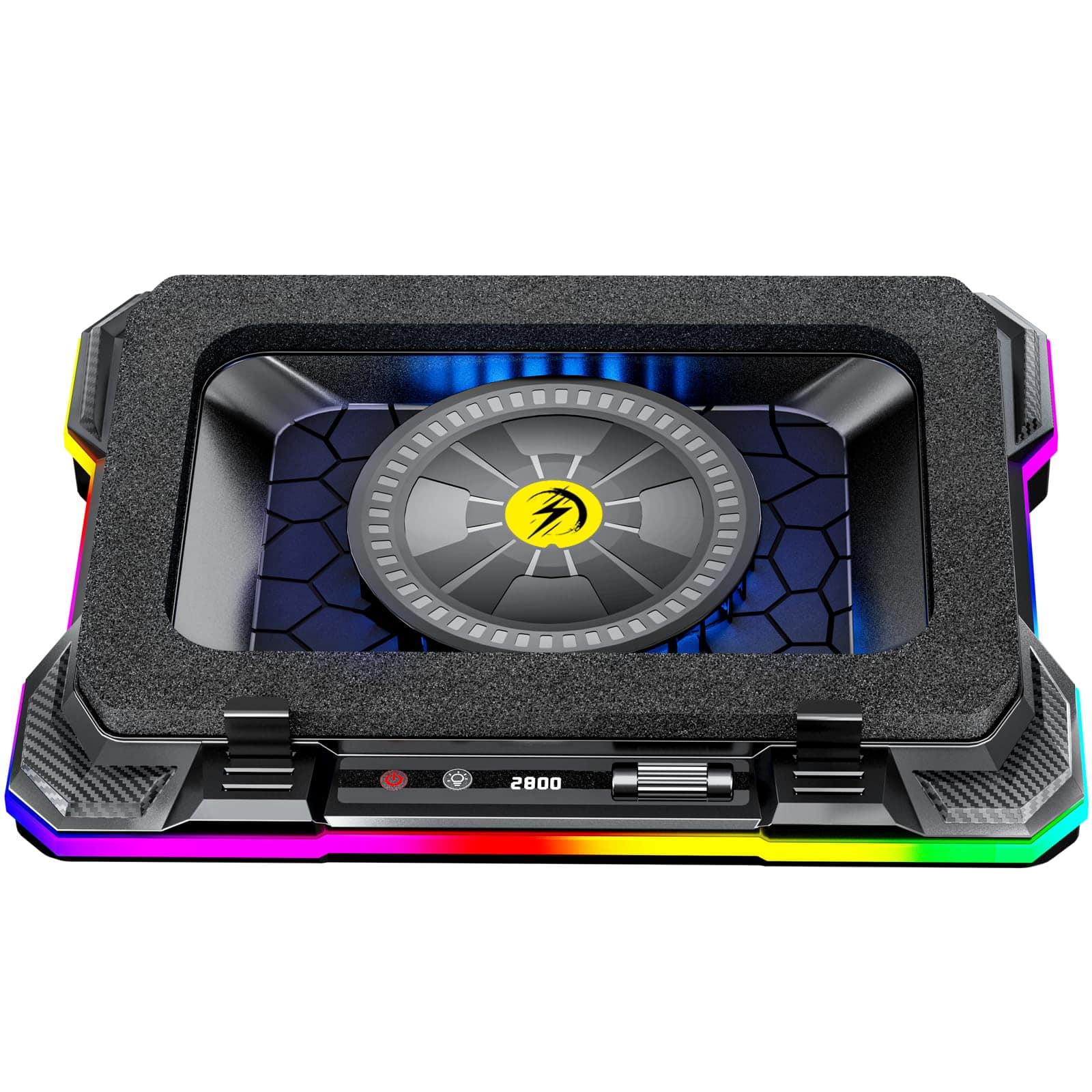 HongFei - Gaming Turbofan Laptop Cooling Pad with 10°C-35°C Temperature Drop, Full Sealed Foam Stand for 14-19 inch Laptops - 12V