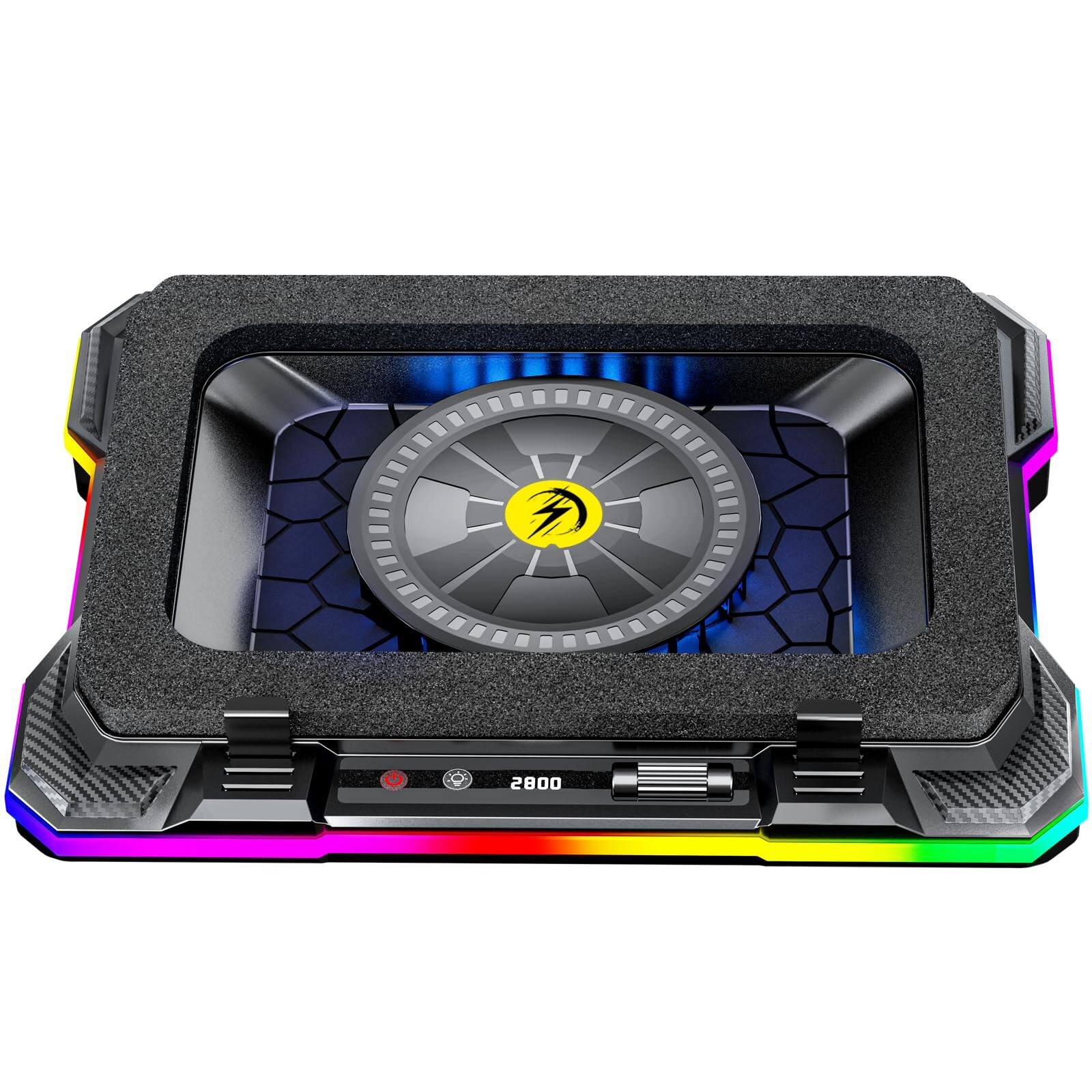 Front. HongFei - Gaming Turbofan Laptop Cooling Pad with 10°C-35°C Temperature Drop, Full Sealed Foam Stand for 14-19 inch Laptops - 12V.