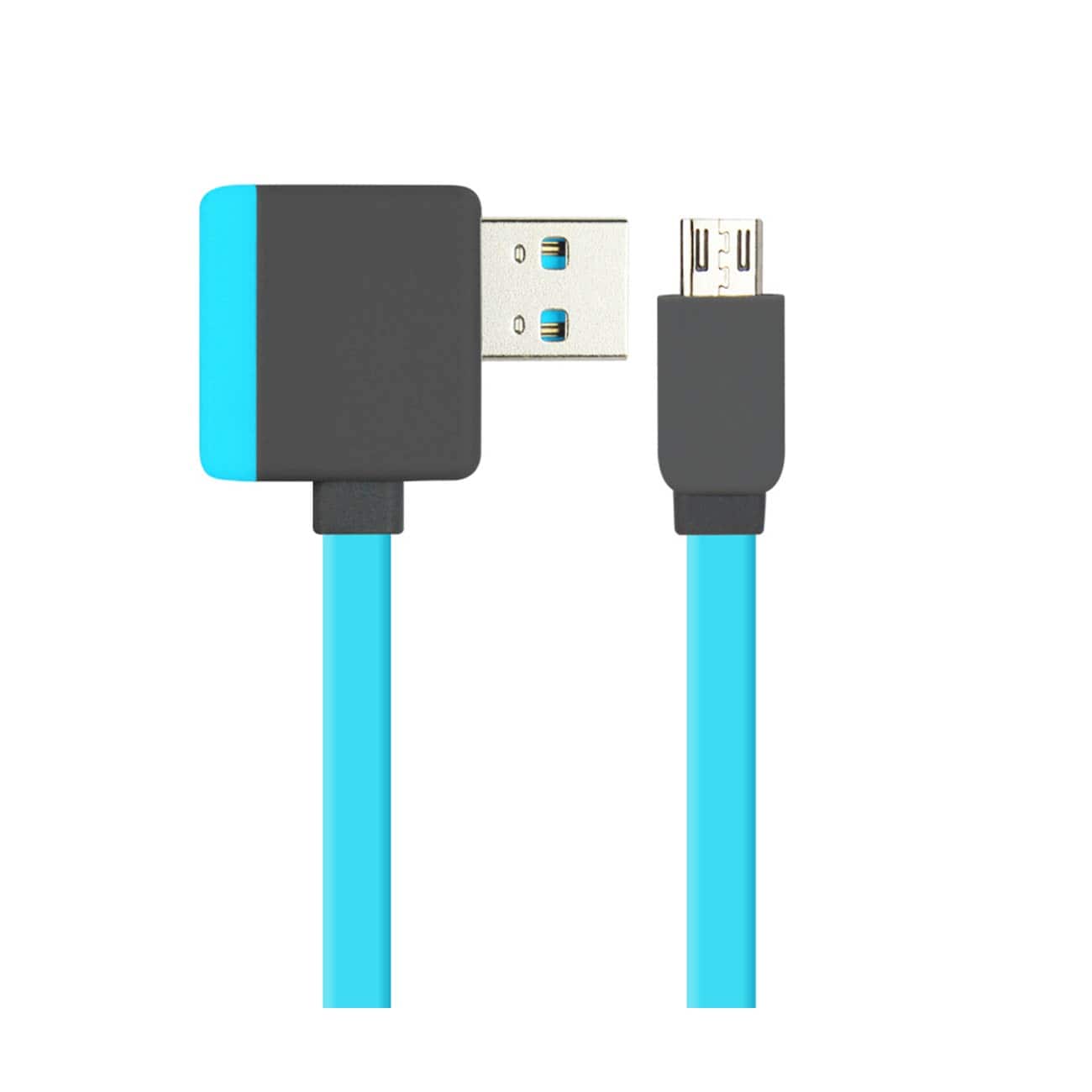 Reiko - Micro Usb Piggyback Flat Liberator Usb Cable 3.2Ft In - Blue