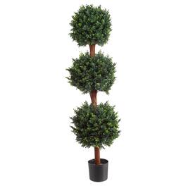 Pure Garden - 5FT Hedyotis Artificial Tree in Pot - Green, Brown, Black