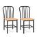 Front. Costway - Dining Chairs Set of 2 High Back Chairs Metal Frame Footrests Kitchen - Black/Natural.