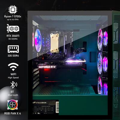 STGAubron Gaming PC Desktop, GeForce RTX 3060 Ti 8G, AMD Ryzen 7 STGAubron Gaming PC Desktop, GeForce RTX 3060 Ti 8G, AMD Ryzen 7