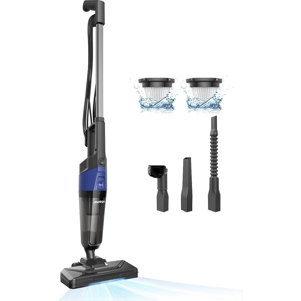 Front. Aspiron - 5-in-1 Handheld Lightweight Bagless Stick Vacuum Cleaner CA025G-US-3 - Dark Blue.