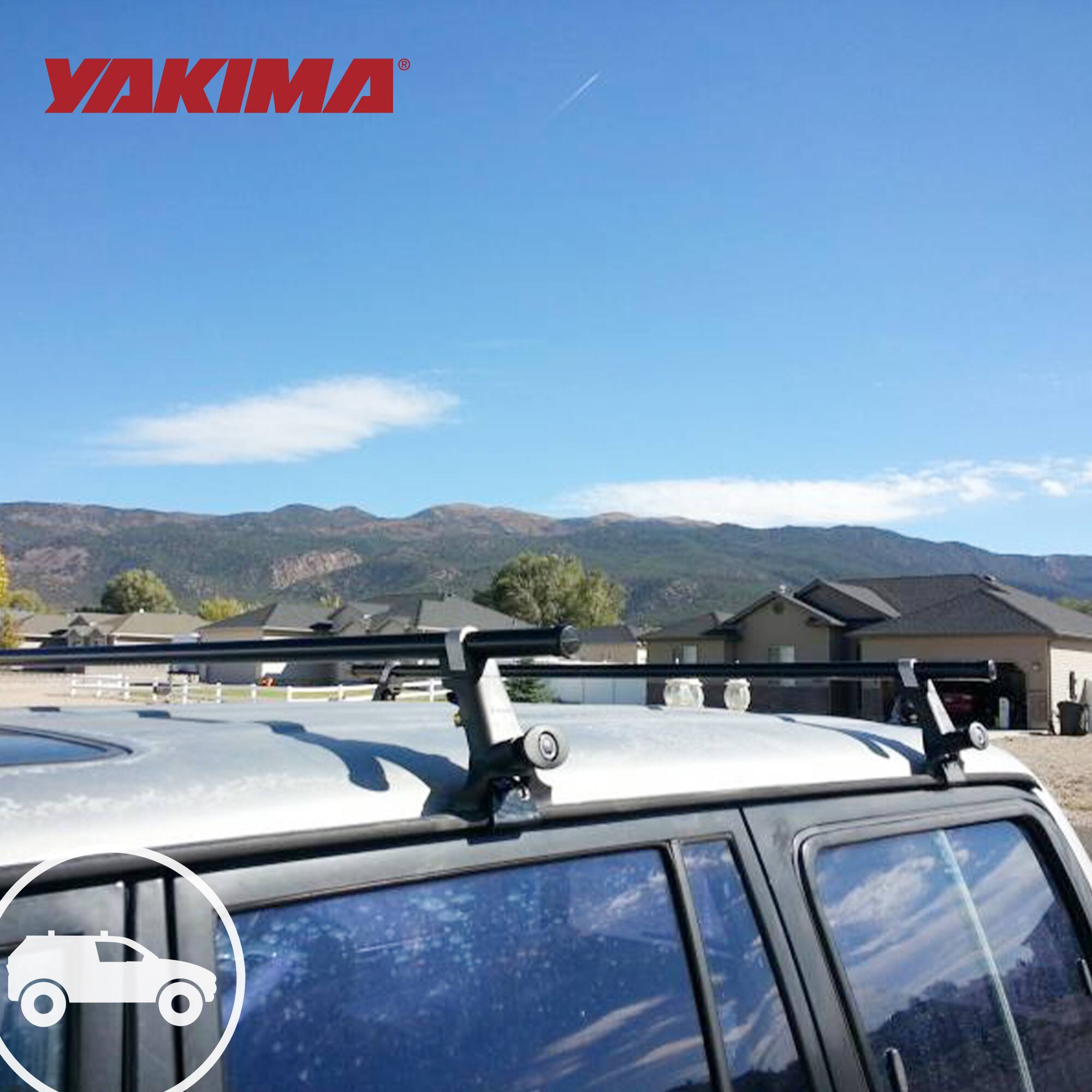 Alt View 5. Yakima - Yakima RoundBar Medium 58” Steel Round Roof Rack System Crossbars, Set of 2 - Black.