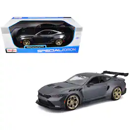2025 Ford Mustang GTD Dark Gray Metallic with Black Top "Special Edition" Series 1/18 Diecast Model Car by Maisto
