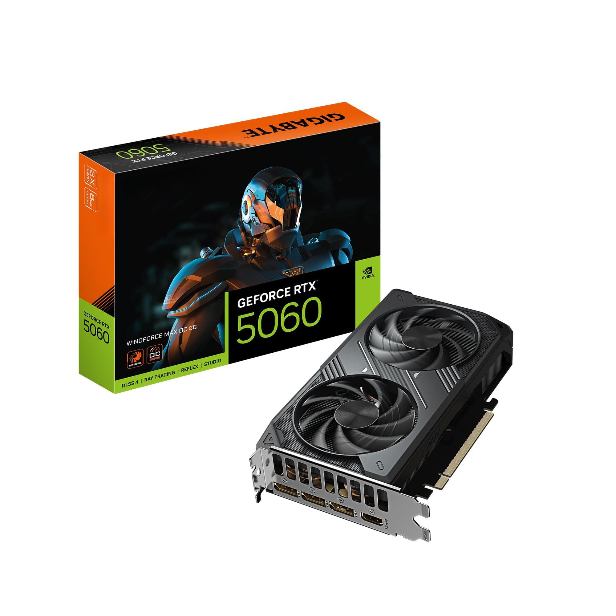 Dazzling Pops - GIGABYTE GeForce RTX 5060 WINDFORCE OC 8G Graphics Card 128 bit GDDR7 PCIe 5.0 WINDFORCE Cooling System GV