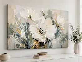 FC Design - Large Canvas 24x36" Ready-to-Hang 24x36" Floral Art Painting Home Wall Décor - MultiColor