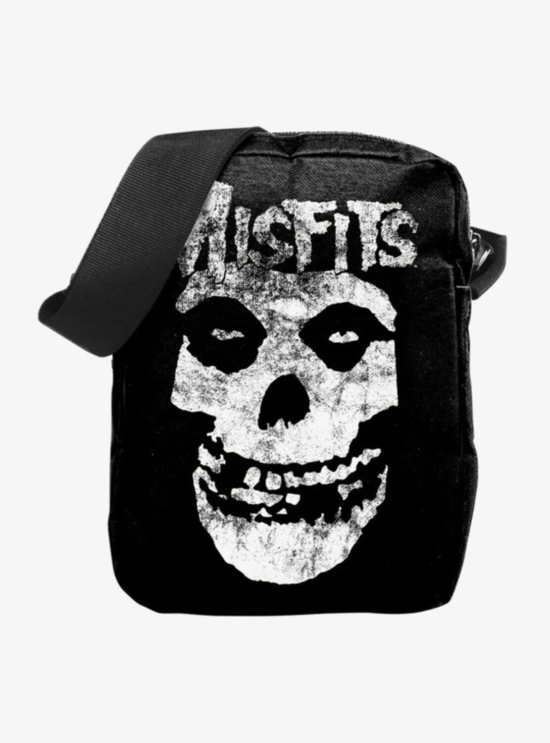 Front. PopMarket - Misfits - Rocksax - Misfits - Glow Fiend Logo -Crossbody Bag with Stash Pockets (Black) - Multicolor.