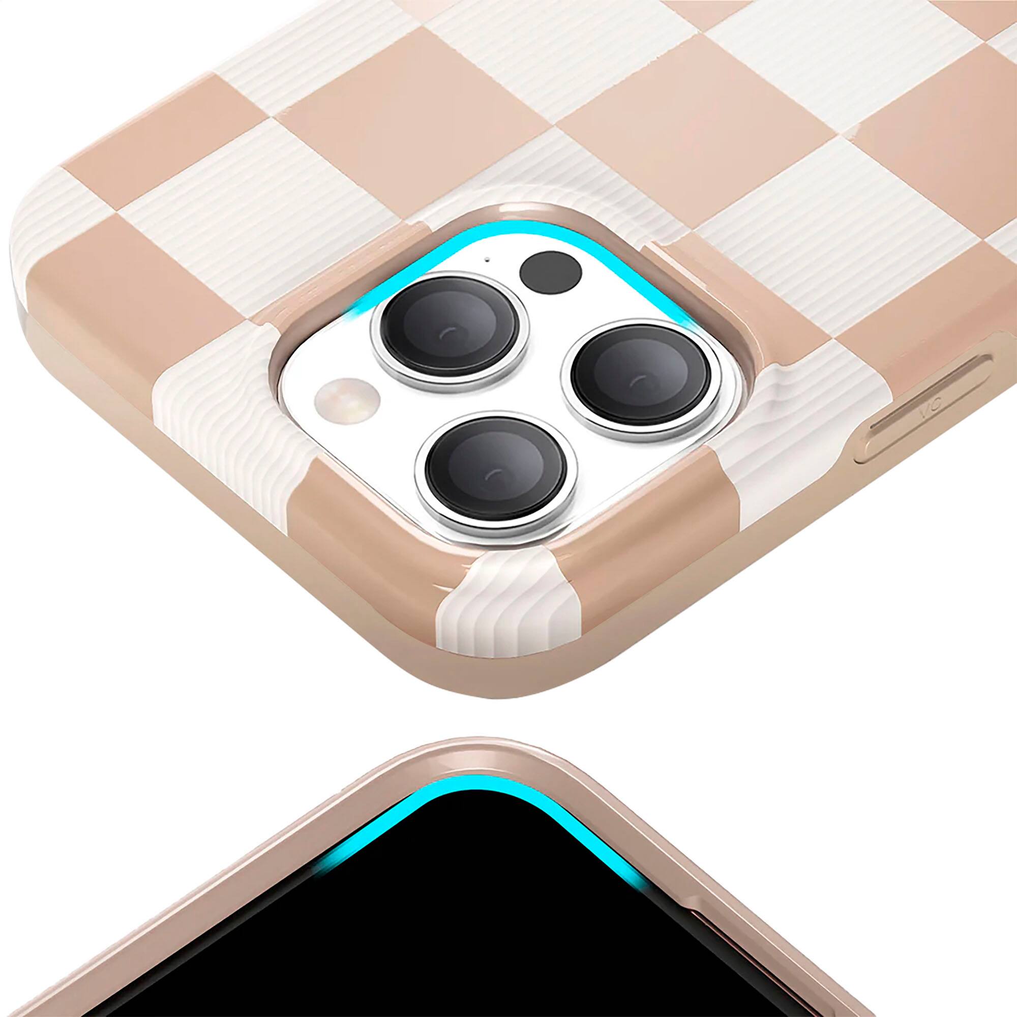 Alt View Zoom 1. VELVET CAVIAR - Magsafe Case for Apple iPhone 16 Pro - Checker Nude.