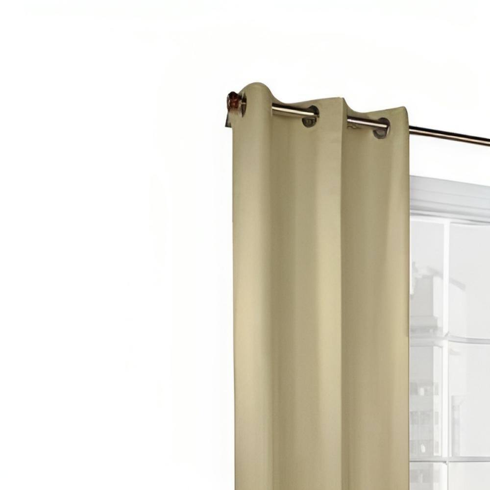Angle. Commonwealth Home Fashions - Commonwealth Thermalogic Weather Insulated Cotton Fabric Tab Panels Pair - 160x84" - Khaki - Khaki.