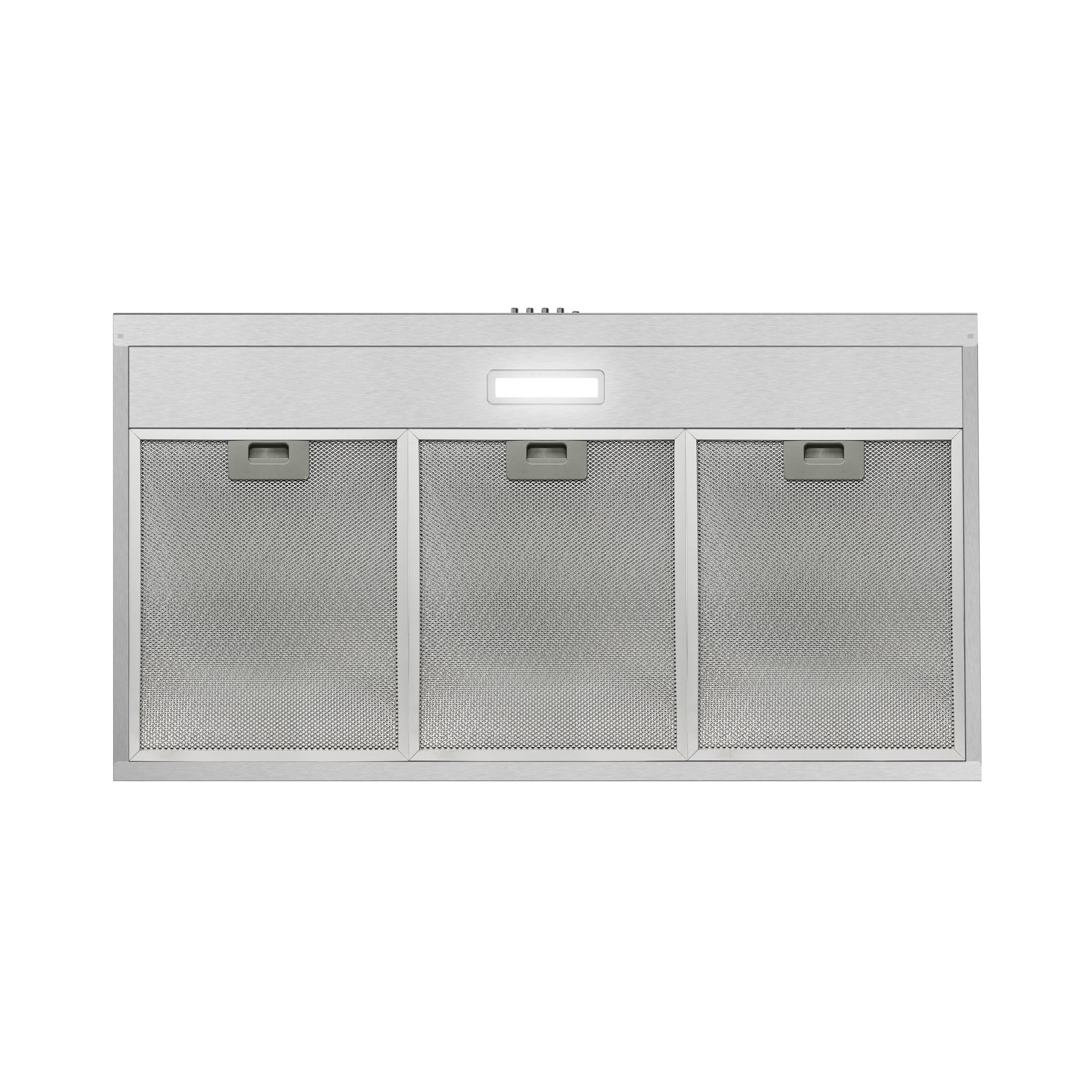 Alt View 6. Streamline - 36 in. Rapolla Ducted Undermount 80 CFM Range Hood, Mesh Filters, Push Button Control, LED Light - Brushed Stainless Steel.