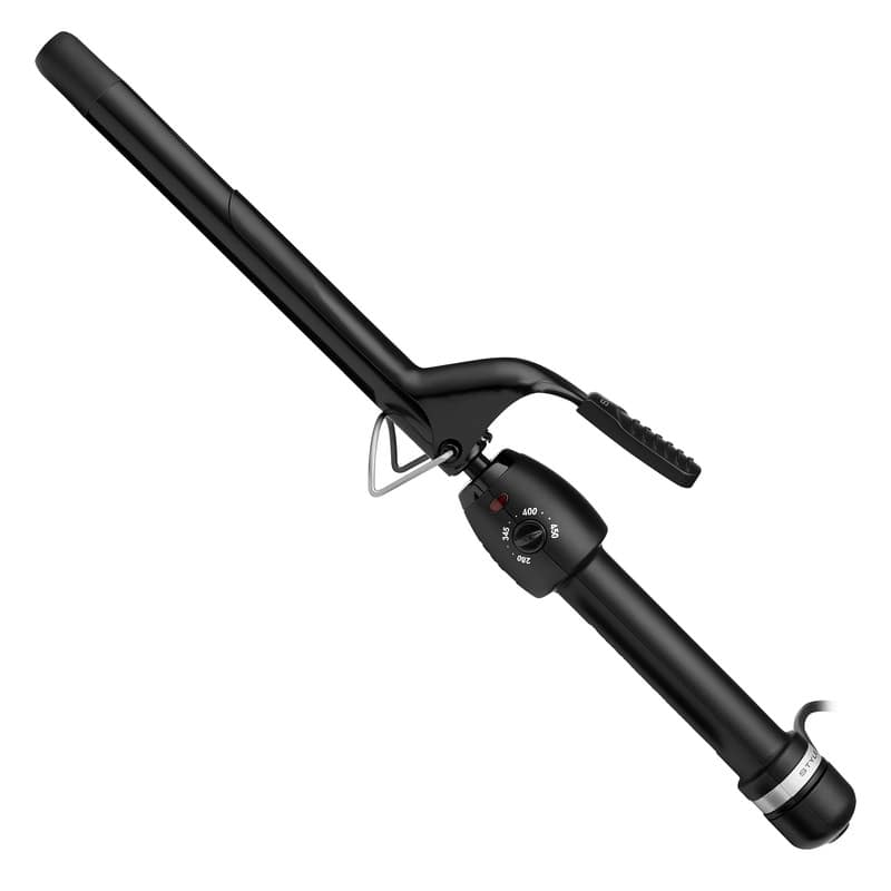 StyleCraft - Stay-Temp Gold Ceramic Extended Barrel Curling Iron (3/4-inch) - Black