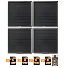 Spypoint - 10-Watt Solar Panel for Trail Camera (4-Pack) Bundle with Accessories