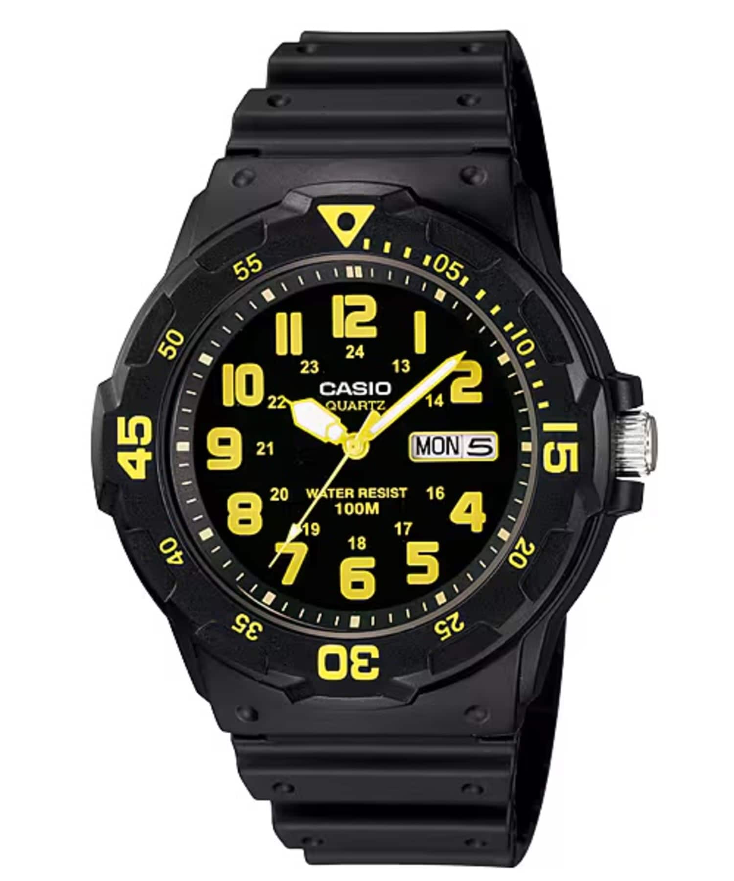 Casio - Men’s Watch with Yellow Markers - MRW-200H-9BV - Black