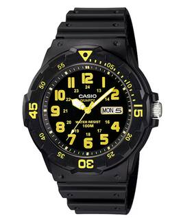 Casio - Men’s Watch with Yellow Markers - MRW-200H-9BV - Black