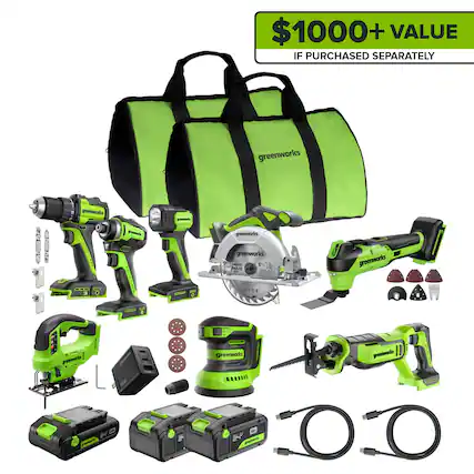$1000+ VALUE IF PURCHASED SEPARATELY
greenworks