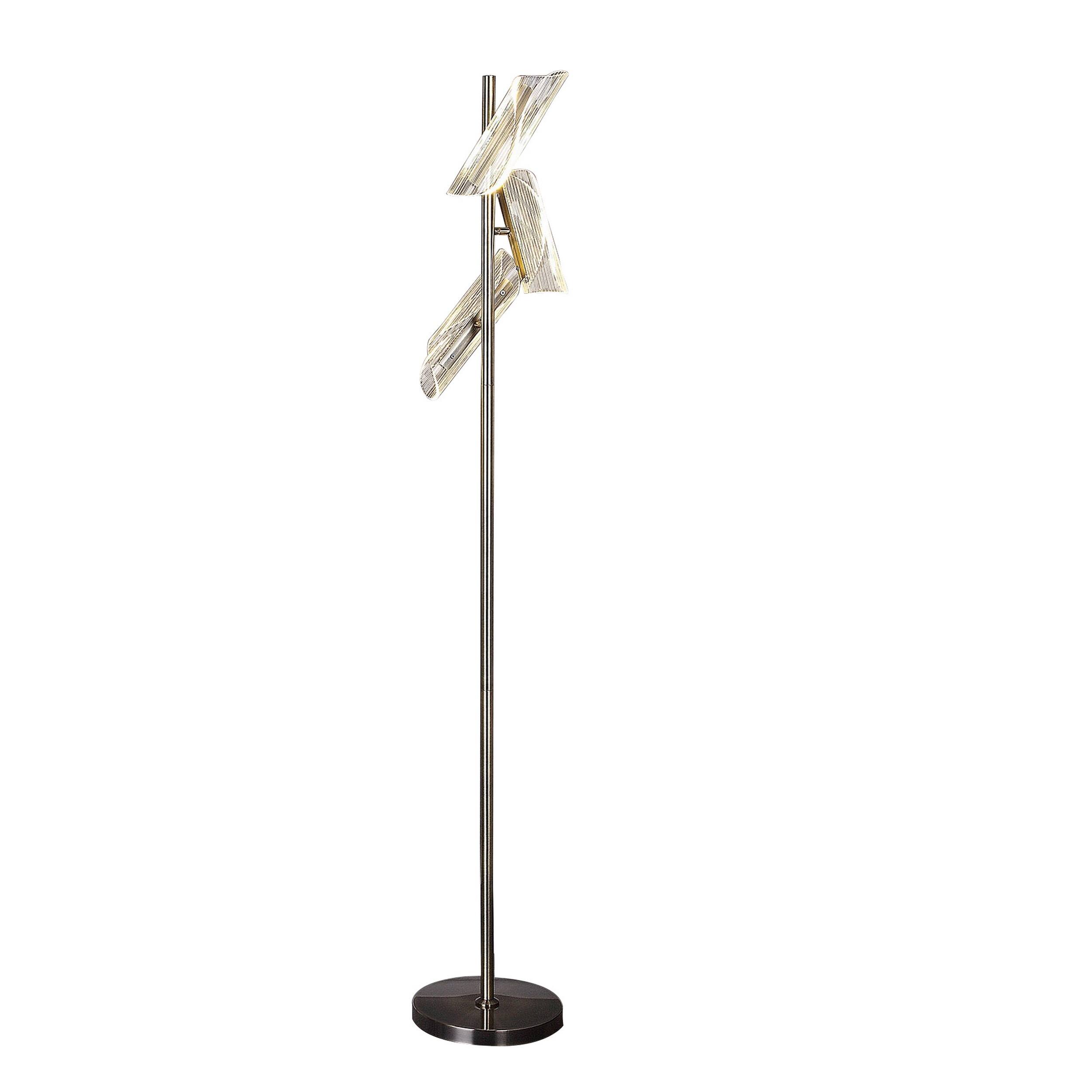 Front. Manhattan Lane - Spark 62 Inch Floor Lamp, 3 Cylindrical Acrylic Shades.