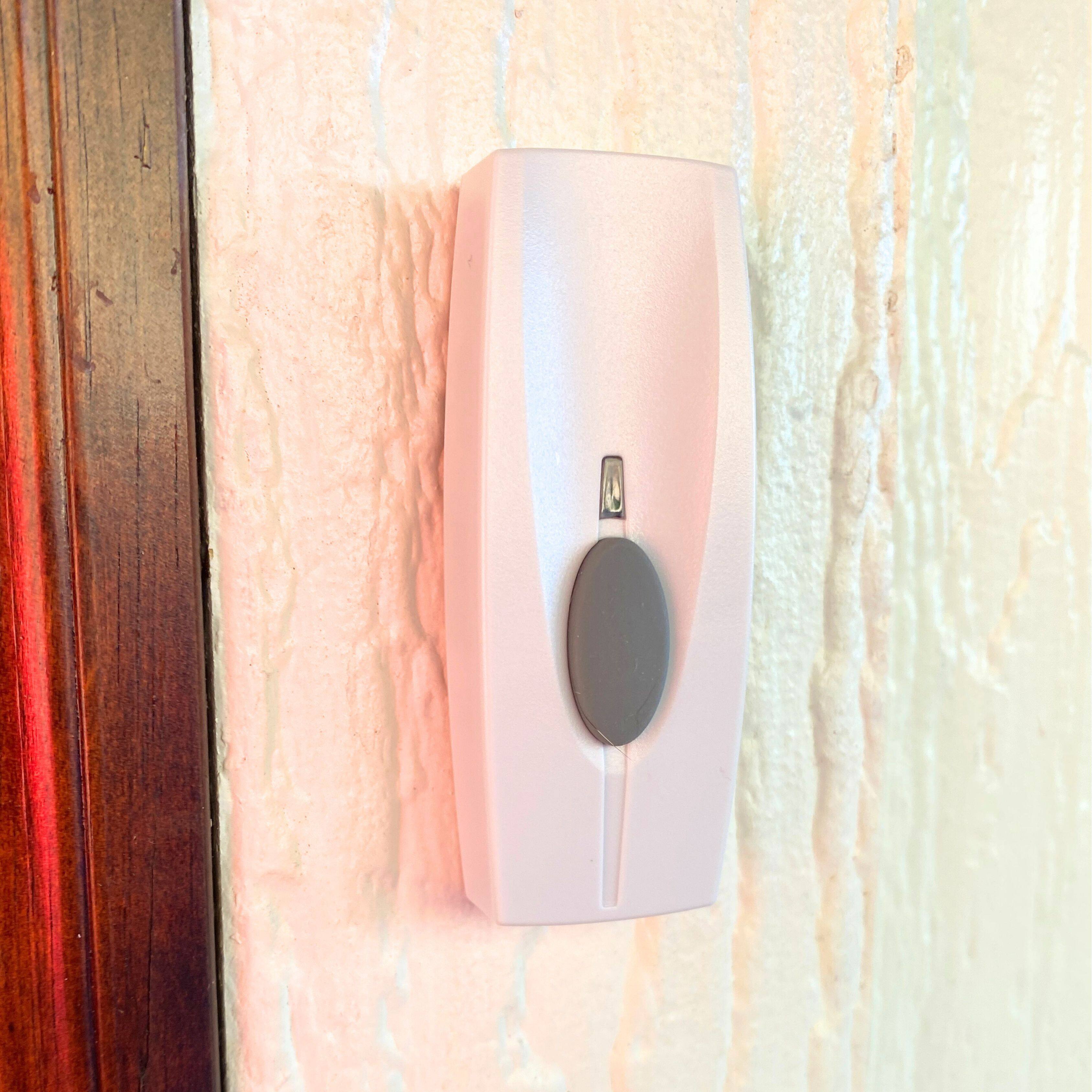 Alt View 4. IQ America - Battery Powered Wireless Door Bell Chime with Visual Alert, 8 Chime Tones, 4 Volume Levels, 1 button - White.