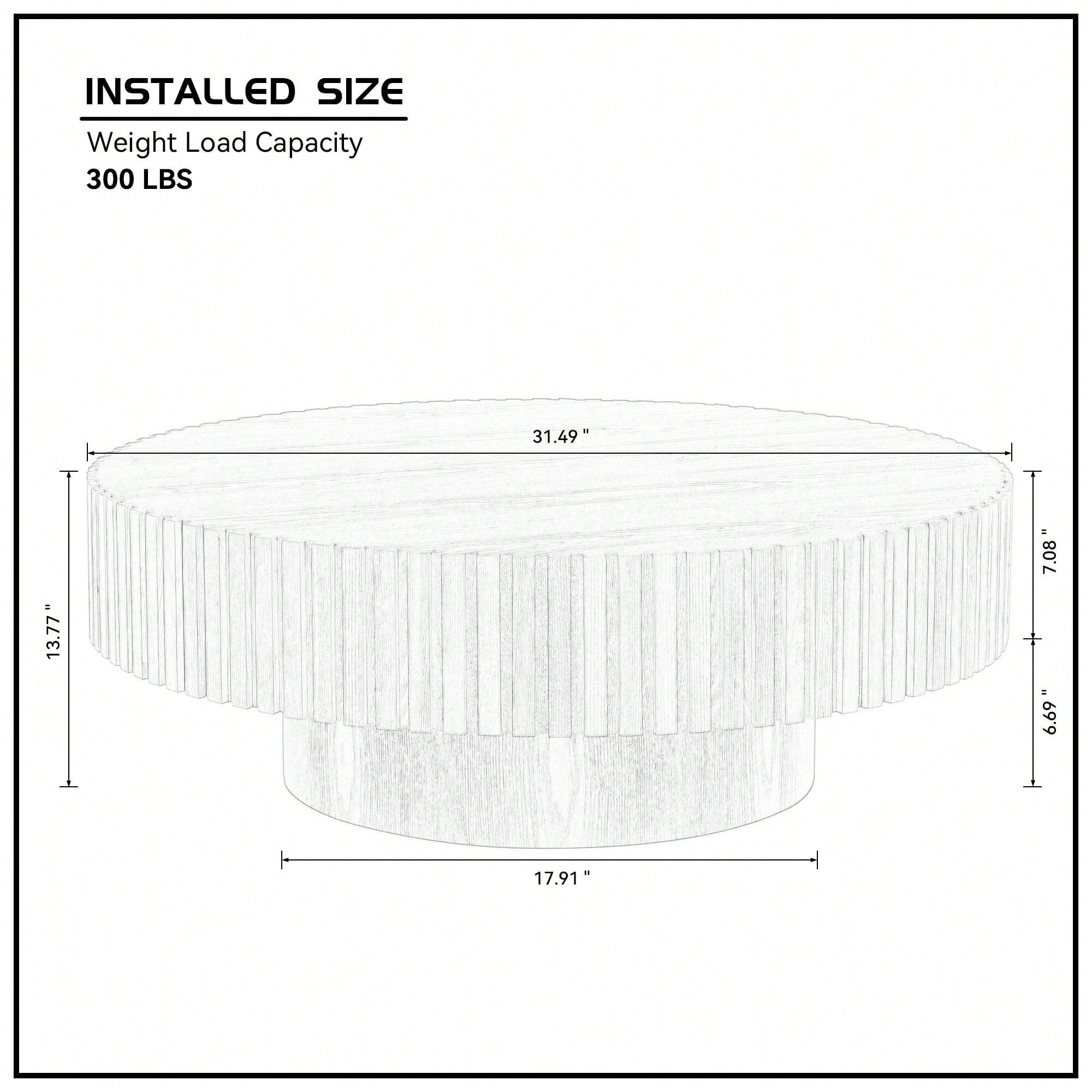INSTALLED SIZE  
Weight Load Capacity  
300 LBS  

31.49"  
13.77"  
7.08"  
6.69"  
17.91" H