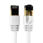 Front. Cables Direct Online - Cat8 Ethernet Cable 2FT, 40Gbps High-Speed RJ45 Shielded Copper Cord for Router, PC & Gaming - White.