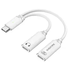Overtime - USB-C to USB-C & C Audio and 100W Charging Splitter Adapter, White