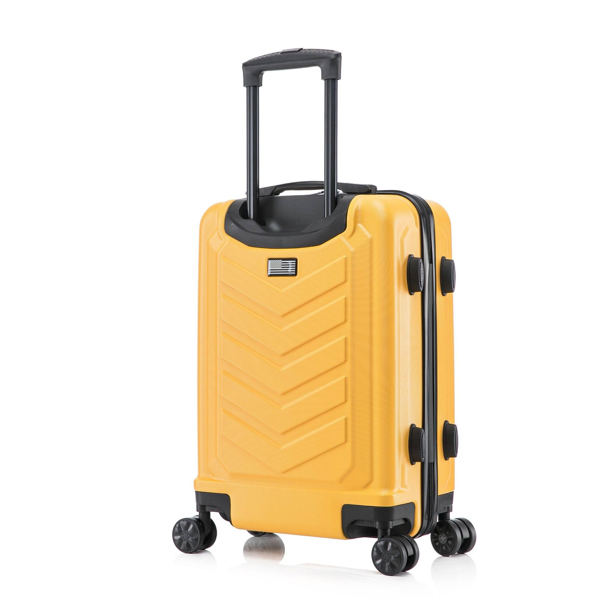 Angle. US Army - FOX 20" Carry-On Suitcase - MUSTARD.