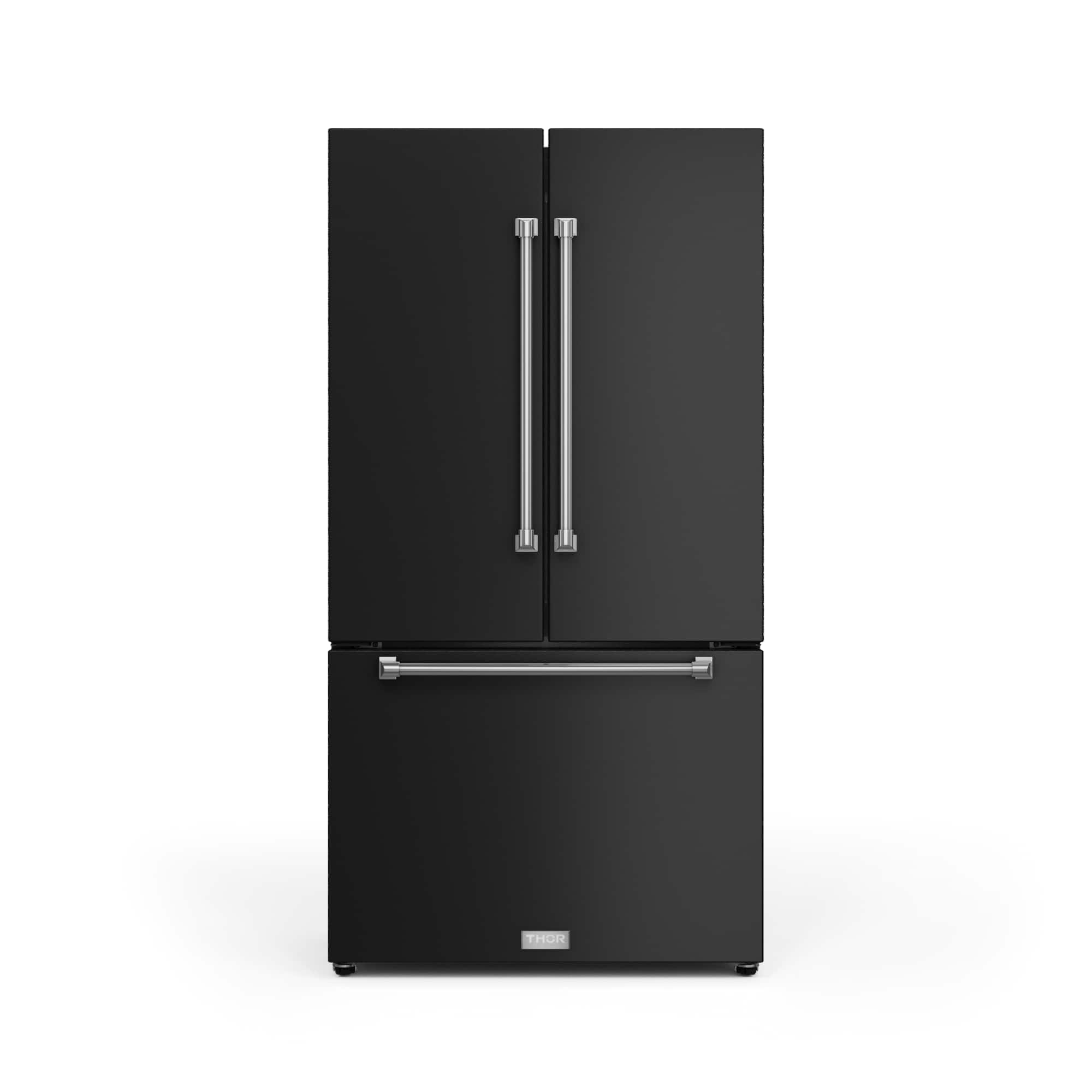 Front. Thor Kitchen - Gordon Ramsay Series by Thor Kitchen 20.3 Cu. Ft. Counter Depth Refrigerator with Stainless Steel Hardware - Black.