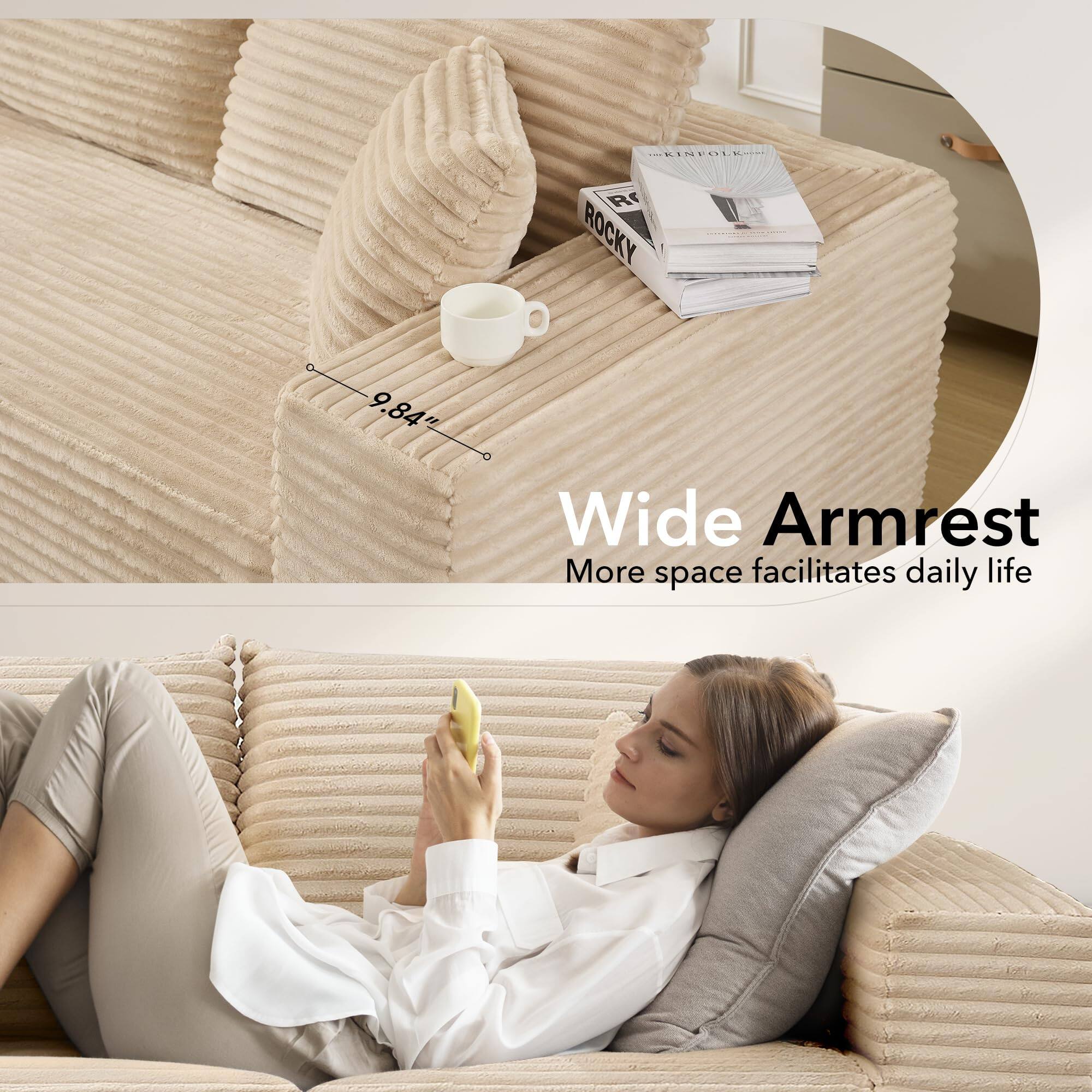 MINPOLEG R ROCKY EI 9.84" Wide Armrest  
More space facilitates daily life