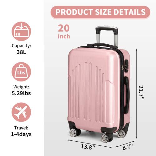 PRODUCT SIZE DETAILS

20 inch

Capacity: 38L

Weight: 5.29lbs

Travel: 1-4 days

Dimensions: 21.7" x 13.8" x 8.7"