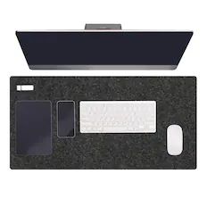 Front. Unique Bargains - 31.5" x 15.7" Large Felt Desk Pad, Non-Slip Desk Mat Full Table Mouse Pad for Laptop Computer Writing Desk Gaming Home - Dark Gray.