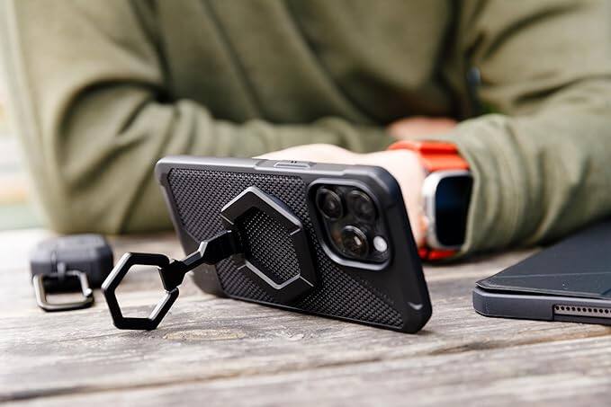 Angle. UAG - UAG Magnetic Ring Stand Phone Grip & Hand Free Kickstand Black - Black.