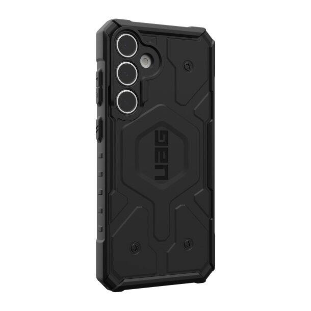 Left. UAG - UAG Compatible with Samsung Galaxy S24 FE Case SM-S721 Pathfinder Clear, Magnetic Charging Transparent Rugged - BLACK - Black.