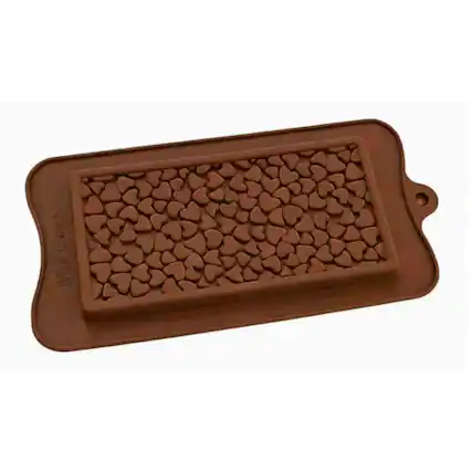 Front. Kitcheniva - Silicone Heart Design Chocolate Bar Mold (4.2 x 8.7 Inch).