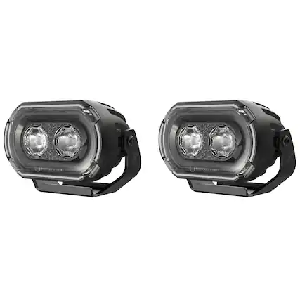 Front. Stinger - HEXCORE 2x4” Universal Off-Road LED Pod Lights (Pair), Amber/White Spot Beam for Cars, Trucks, Jeeps, UTVs, 4x4 Vehicles - Black.