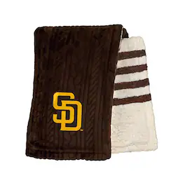 Pegasus - San Diego Padres 60" x 70" Cable Knit Sherpa Stripe Blanket - Multicolor