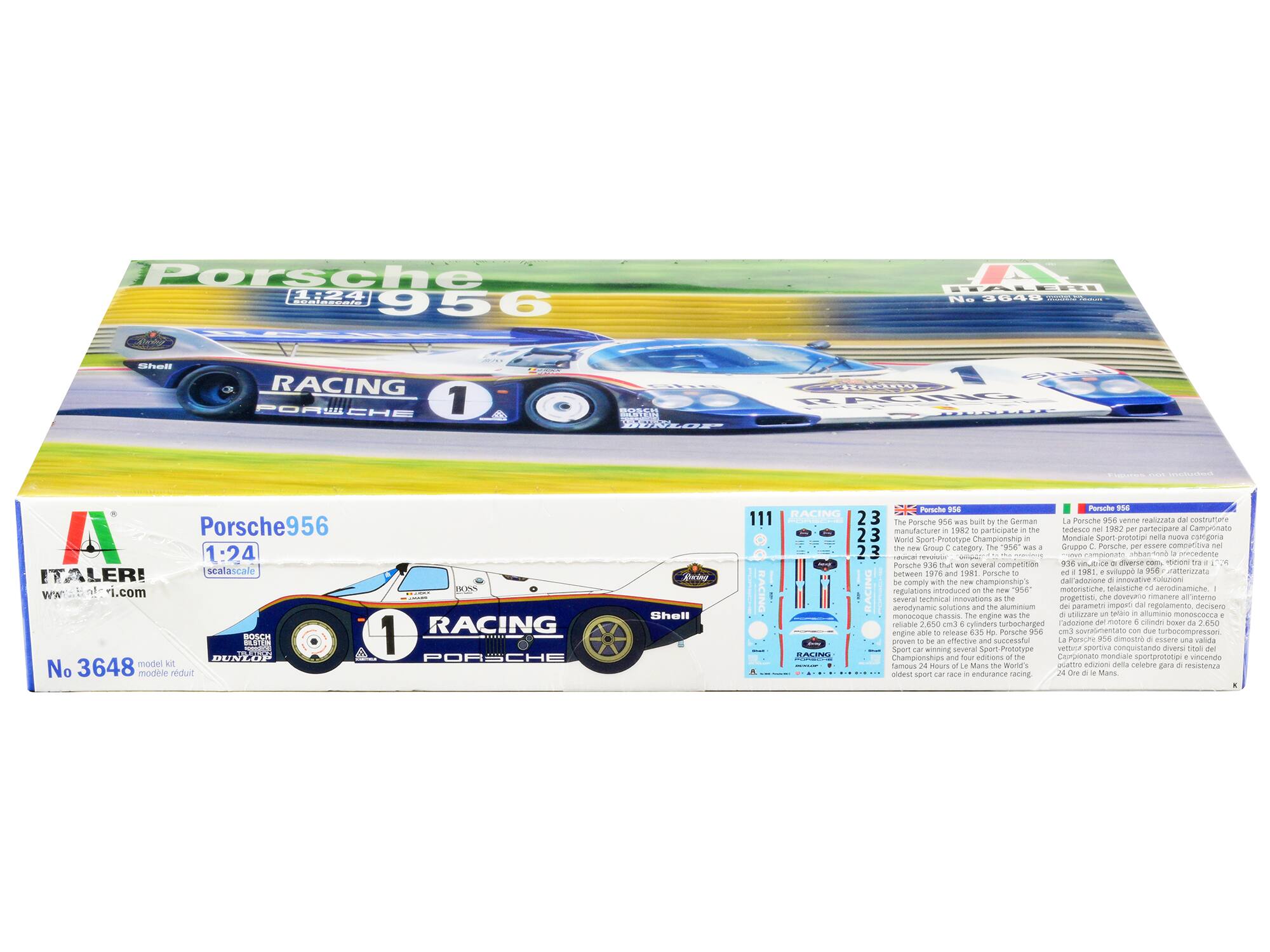 Porsche 956  
1:24 scale  
RACING  
PORSCHE  

Porsche 956  
1:24  
(scale:scale)  
ITALERI  
www.italeri.com  
No 3648  
model kit  
modèle réduit  

Porsche 956  
1:24  
(scale:scale)  
RACING  
PORSCHE  
Shell  
BOSCH  
DUNLOP  

Porsche 956  
1:24  
(scale:scale)  
RACING  
PORSCHE  
Shell  
BOSCH  
DUNLOP  

Porsche 956  
1:24  
(scale:scale)  
RACING  
PORSCHE  
Shell  
BOSCH  
DUNLOP  

Porsche 956  
1:24  
(scale:scale)  
RACING  
PORSCHE  
Shell  
BOSCH  
DUNLOP  

Porsche 956  
1:24  
(scale:scale)  
RACING  
PORSCHE  
Shell  
BOSCH  
DUNLOP  

Porsche 956  
1:24  
(scale:scale)  
RACING
