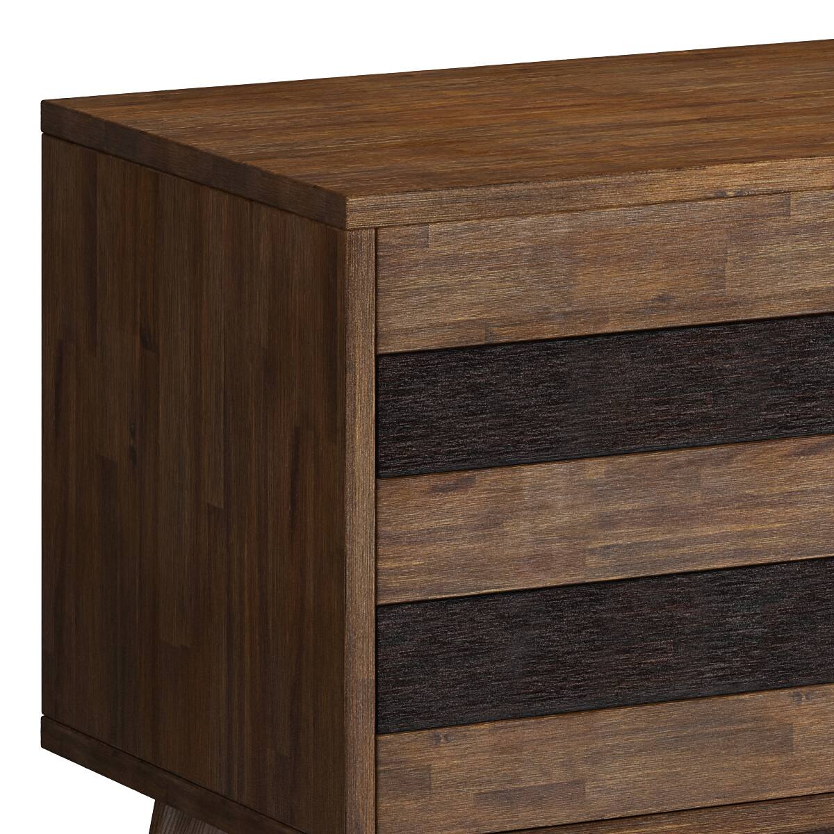 Left. Simpli Home - Clarkson SOLID ACACIA WOOD Low TV Stand in Rustic Natural Aged Brown For TVs up to 65 inches - Rustic Natural Aged Brown.