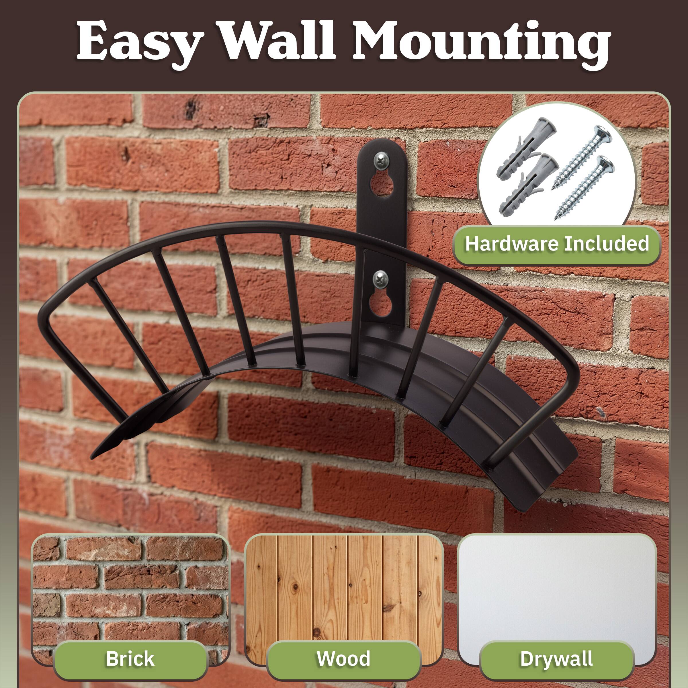 Easy Wall Mounting Hardware Included  
Brick Wood Drywall