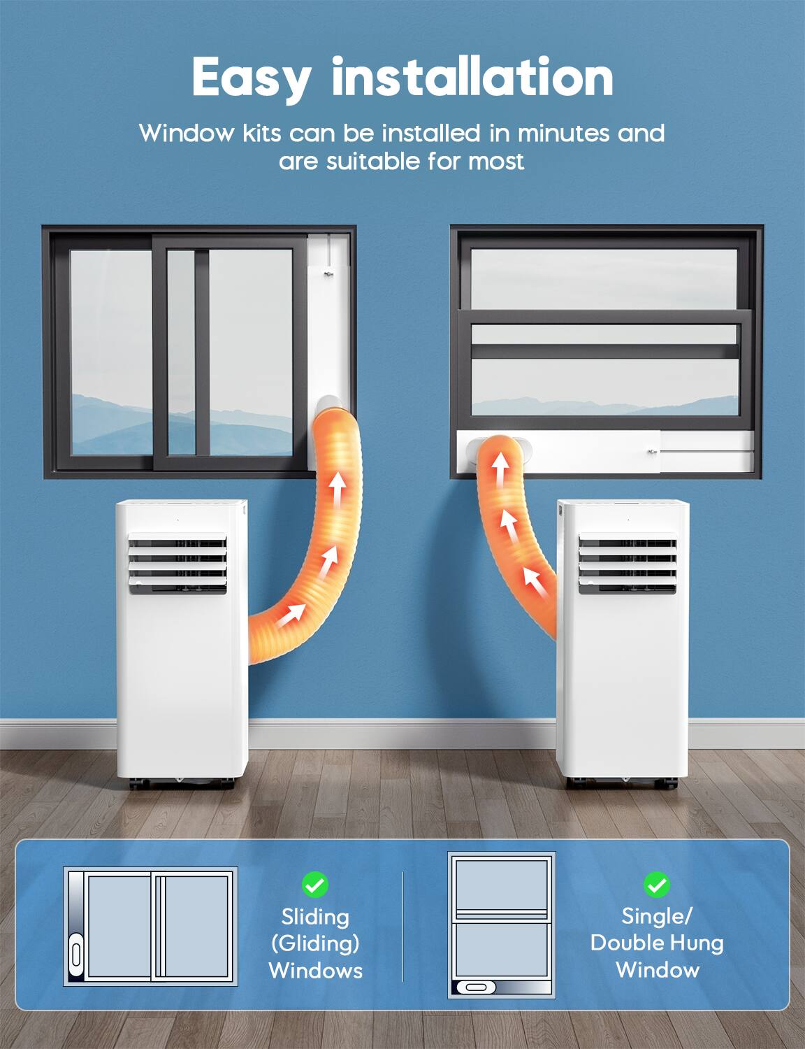 Easy installation

Window kits can be installed in minutes and are suitable for most

- Sliding (Gliding) Windows
- Single/ Double Hung Window