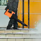 Front. Oumilen - Cordless Leaf Blower with Brushless Motor, Portable Electric Blower for Leaves, Snow, and Yard Cleaning.